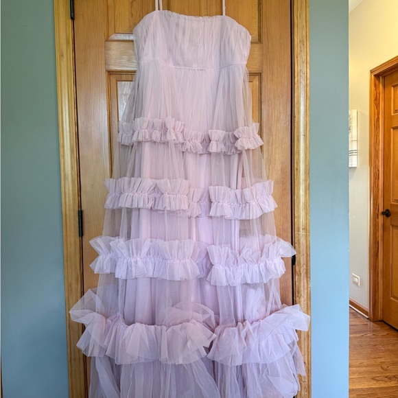 Pink Ruffled Maternity Dress - Picture 2 of 5